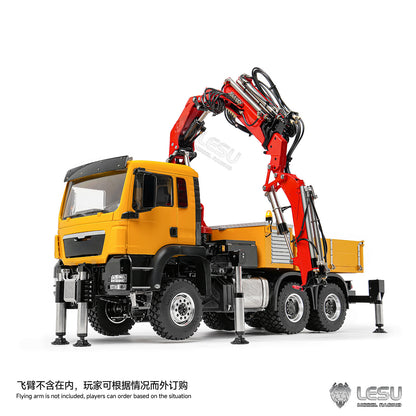 TOUCAN RC HOBBY PROMOTION LESU 6X6 Metal 1/14 RC Hydraulic Crane Truck 3Speed Remote Control Lorry Car 7CH Valve 4MPA 6 Outriggers Sound Axle Diff Lock