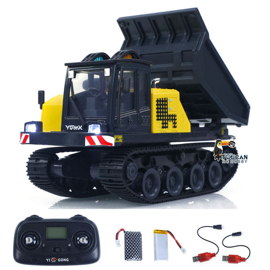 1/50 T14R RTR Electric RC Crawler Dump Truck Construction Vehicle Tracked Tipper Finished Model Toys Lights Sounds Unit