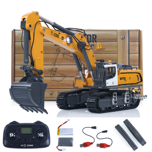 TOUCAN RC HOBBY 1/50 Electric RC Excavator K970 Remote Control Digger Construction Car Metal Bucket Tracks Lights Sounds Finished Model Toys