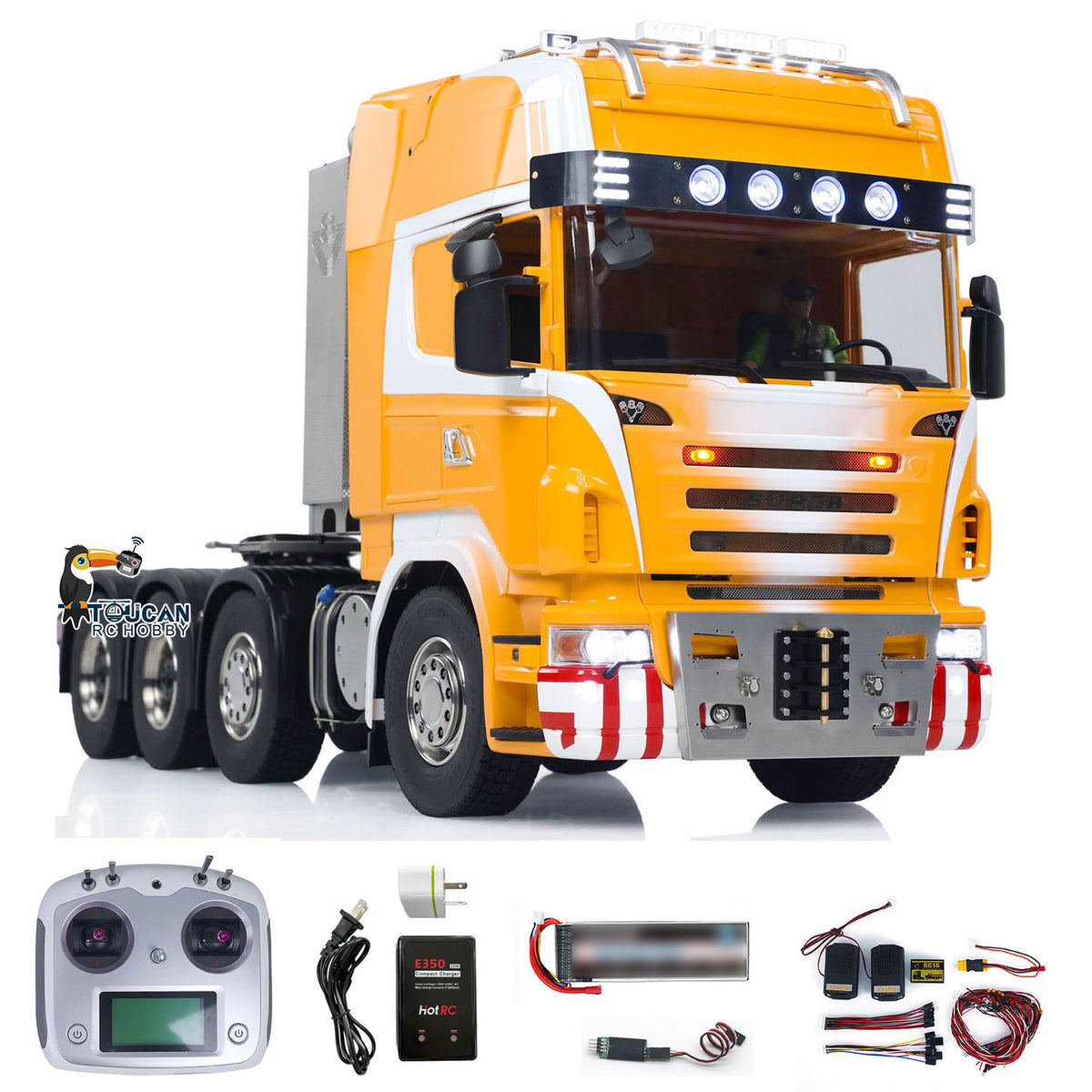 1/14 8x8 RC Sattelzugmaschine RTR R620 Metall Ferngesteuerte Autos Zusammengebaut und Lackiert 3-Gang Getriebe Licht Sound System