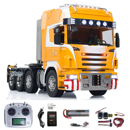 1/14 8x8 RC Sattelzugmaschine RTR R620 Metall Ferngesteuerte Autos Zusammengebaut und Lackiert 3-Gang Getriebe Licht Sound System
