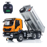 MD 1/14 6x6 Metal RC Hydraulic Dump Truck 2 Speed Gearbox FlySky ST8 Remote Controller for Construction Model Collectors