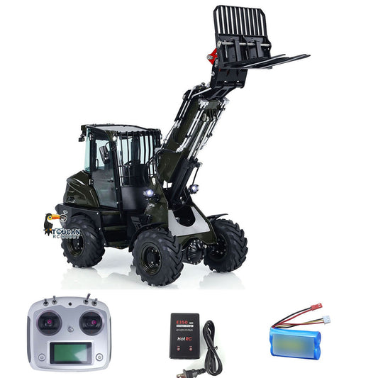 In Stock TOUCAN RC HOBBY LESU AOUE AT1050 1/14 Metal 4X4 RC Hydraulic Telescopic Arm Loader FlySky I6S Radio Controller Fork Bucket Sound Light System