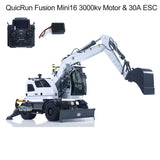 1:14 RC Hydraulic Wheeled Excavator LR914 4*4 Metal Remote Control 8ways Valve Digger Model Axle Lock Flysky PL18EV Lite RTR