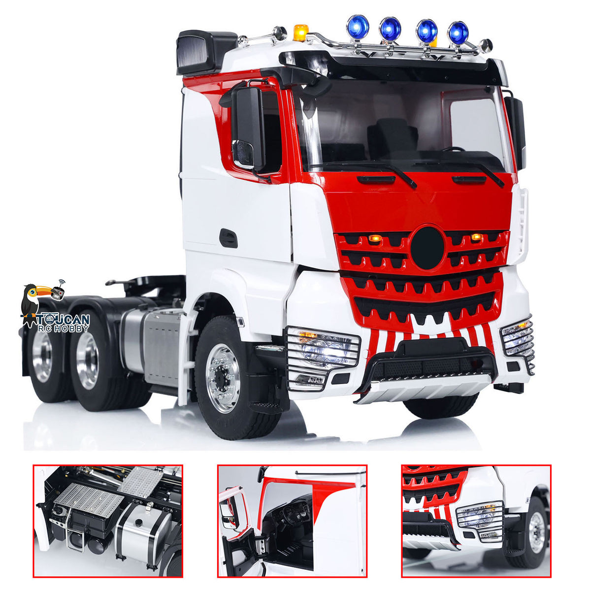 1/14 TOUCAN RC HOBBY RC Tractor Truck 6x6 Metal Chassis Radio Control Car Model Painted Assembled Smoke Light Sound System