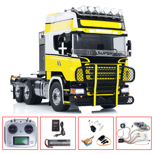 TOUCAN Painted 1/14 RC Tractor Truck 6x6 Metal Chassis RTR Remote Control Car Model Sound Light G-6181 Equipment Rack