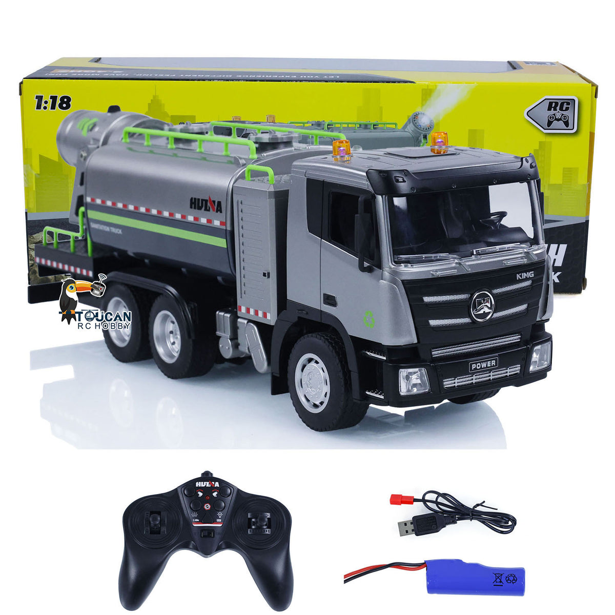 1/18 HUINA 1316 RC Sprühnebelkanone Fernbedienung LKW 9CH Elektroauto Hobby Modell Spielzeug Geschenke für Kinder Erwachsene 