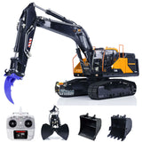 1/14 2.4G Hydraulic Excavator EC380 RC Diggers Assembled Painted Model W/ Hydraulic Grab Metal Clamshell Bucket Ripper Transmitter