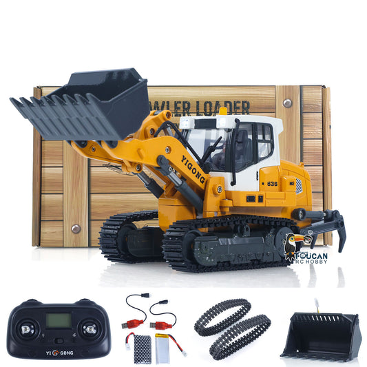TOUCAN RC HOBBY LR636 1/50 RC Tracked Loader Electric Lifting Radio Control Model Vehicle Metal Openable Bucket Tracks Ripper Soil Loosening Hook