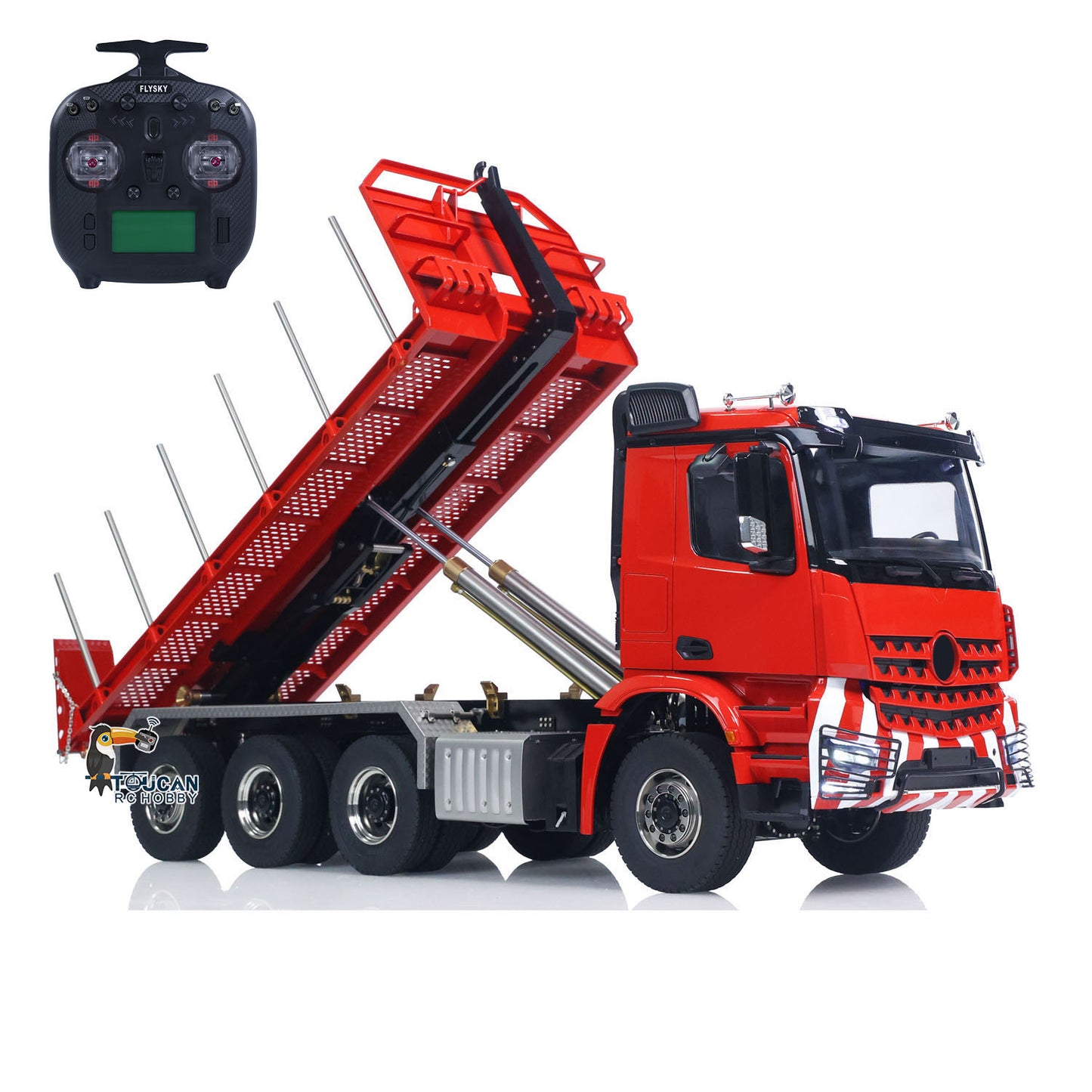 1/14 8x8 RC Hydraulischer Roll-On-Vollkipper Fernbedienungs-Dumper-Auto-Simulationsmodell PNP-Version Licht-Soundsystem