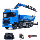 1/14 Fernbedienung Hydraulische Kran Dumper 10*10 RC Roll On Off Kipper 770S Hinterachse Lenkung Differential Schlösser Metall Ventile
