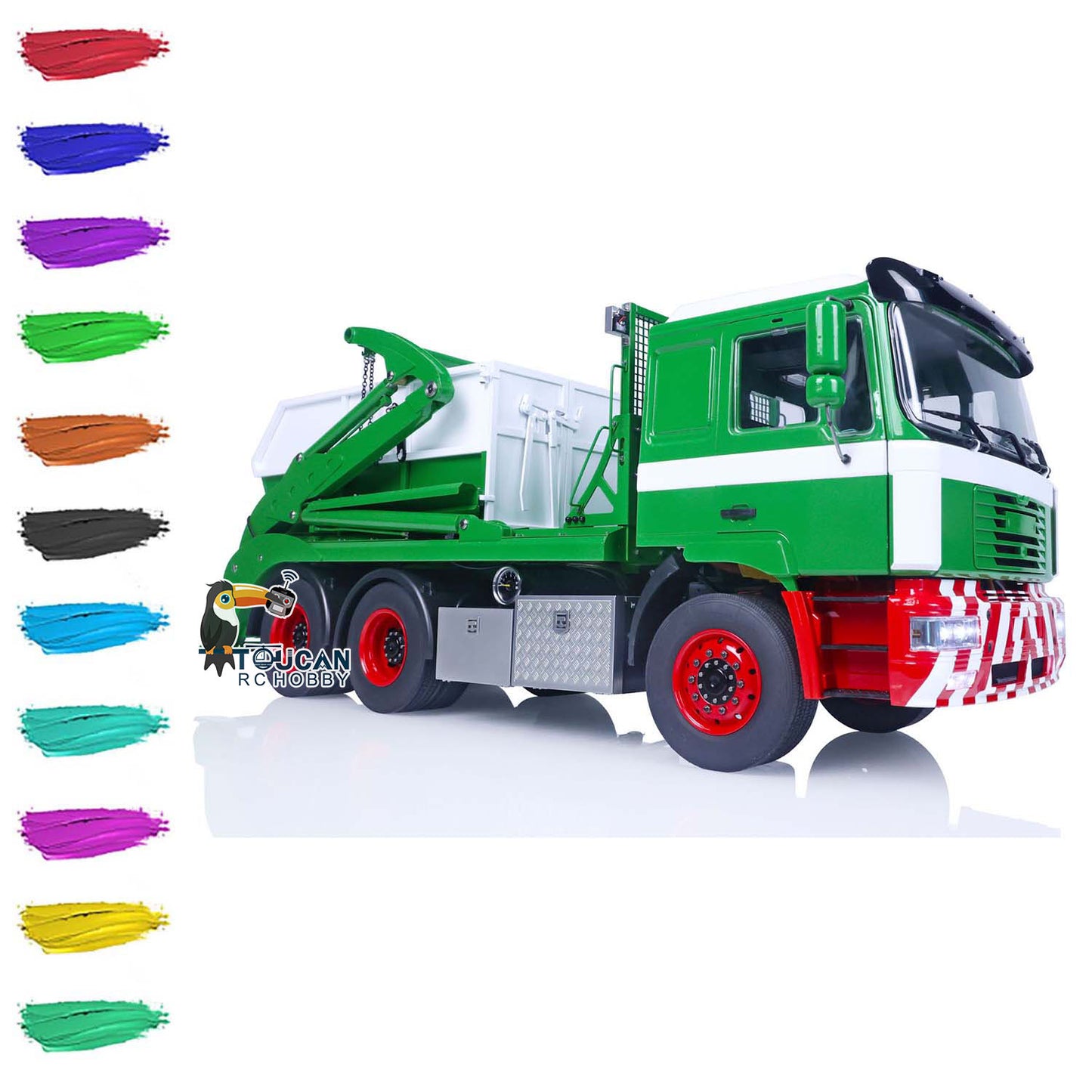 JXMODEL Metall lackiert 1/14 6 * 4 RC Hydraulischer Muldenkipper Ferngesteuerter Absetzkipper Kipper Schwenkarm RTR VL18U F2000 
