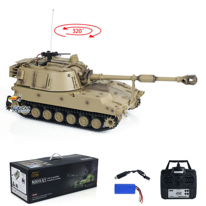 1/16 Tongde RC Panzer M109A2 Selbstfahrende Haubitze RTR BB Barrel Rückstoß Infanterie Kampffahrzeug mit LED Licht Modell Spielzeug
