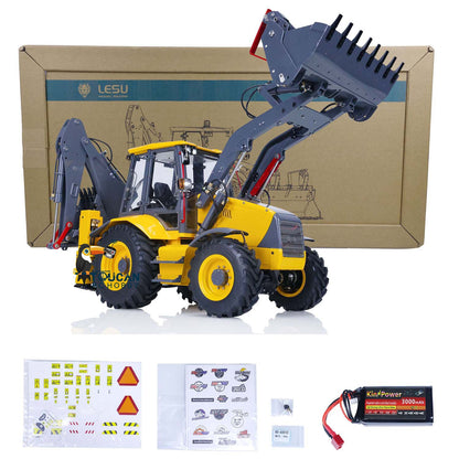 TOUCAN RC HOBBY 1/14 LESU RC Backhoe BL71 Loader Painted Metal Hydraulic 2 in 1 Electric Excavator W/ Light Sound System Receiver Motor Servo ESC