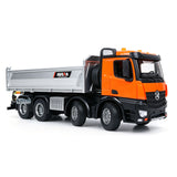 HUINA 1/14 Metal Remote Control Dump Truck 1536-1 8X8 Electric Lifting RC Tipper Finished Model RTR Light Sound Effects Battery