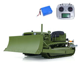 Metal 1/14 Remote Control Hydraulic Bulldozer D7 RC Dozer Model Construction Vehicle Light Sound System Battery No Charger