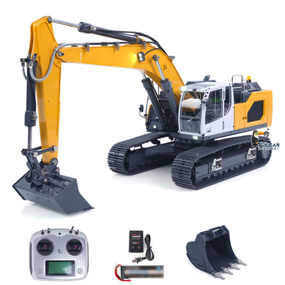 XDRC-BA-945 1/14 Metal RC Hydraulic Excavator with Grading Bucket, Quick Release & Light System
