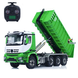 8x8 1/14 Hydraulic RC Full Dump Truck Metal Roll On Off Tipper Car Model Sound Light Simulation Vehicle FlySky ST8 Remote Control