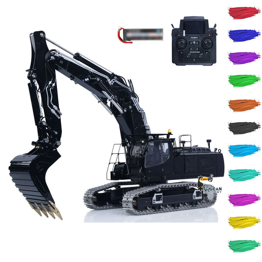In Stock TOUCAN RC HOBBY LESU LR956 1/14 Metal RC Excavator B0040 3-arm Hydraulic Digger Brushless Motor Lighting System Dual-Pump Electronic Display Screen for Hobbyists
