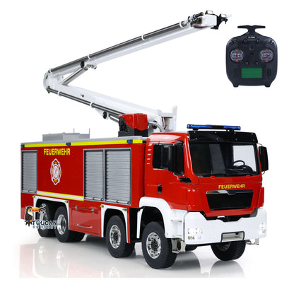 TOUCAN RC HOBBY 1/14 Metal Chassis Snozzle High-reach Extendable Turret 8x4 Remote Control Fire Truck Servo ESC Motor Light Sound System