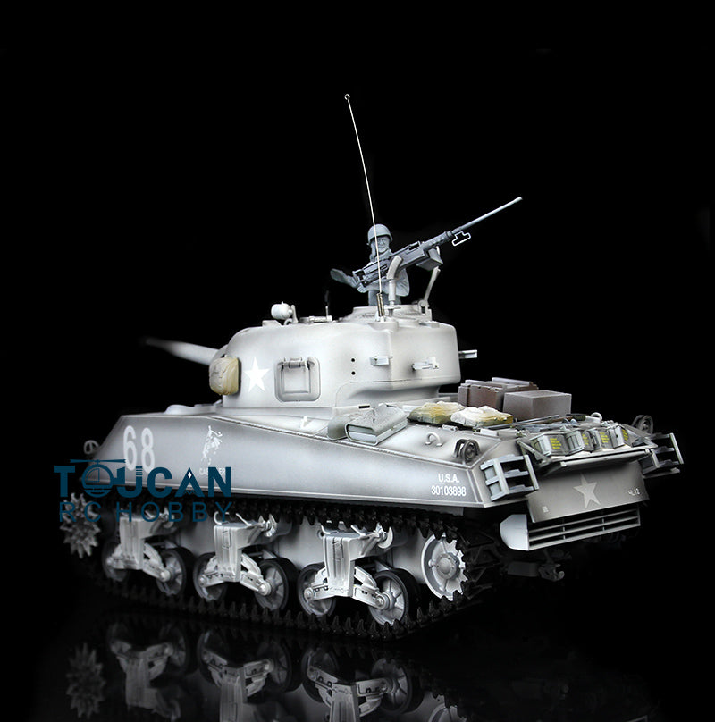 Henglong 2.4G 1/16 TK7.0 Plastic USA M4A3 Sherman 3898 RTR RC Tank Model with Infrared Combat BB Smoke Light Sound System Metal Barrel