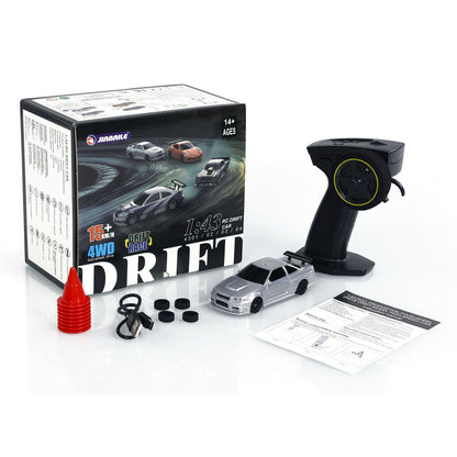 1:43 Ready to Run Drift Race Car Ferngesteuertes Spielzeugauto Allradreifen Leitkegel Hochgeschwindigkeits-Allradantrieb Emulierte Automodelle