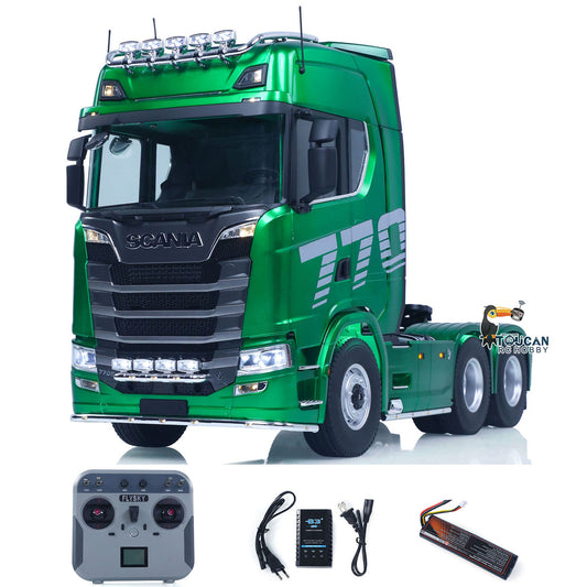 RTR TOUCAN 1/14 Romote Control Tractor Truck 770S 6*6 2Speed RC Lorry Car Smoke Unit Axle Locks Openable Door Lights Sounds