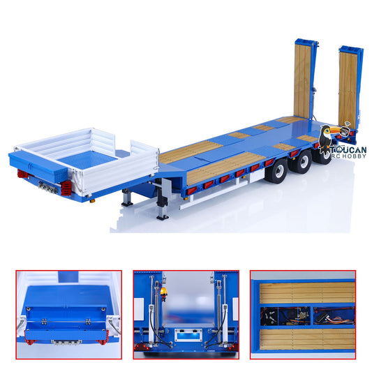 In Stock TOUCAN RC HOBBY LESU A0041 1/14 Metal Trailer Hydraulic Lifting Tailboard with Landing Legs 3 Axles Chassis for RC Tractor Truck DIY Construction Model
