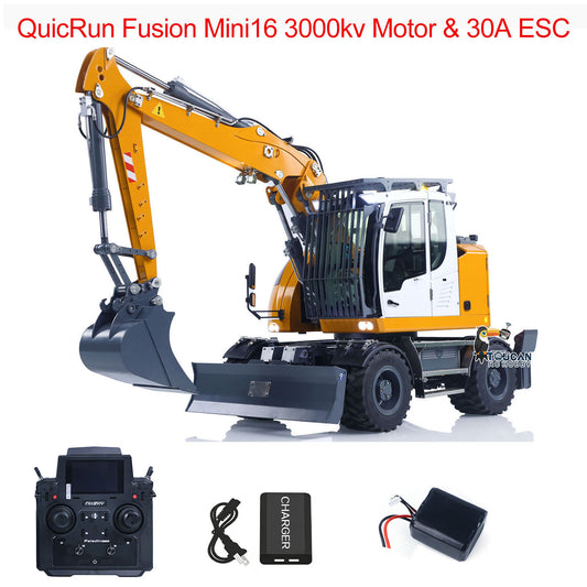 TOUCAN RC HOBBY CUT Model LR914 1/14 Metal RC Hydraulic Wheel Excavator RTR 8-Way Valve Axle Differential Lock Hobbywing Fusion Brushless Motor & ESC Quick Coupler Light Sound Tail Hook
