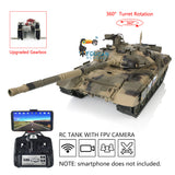 Henglong 1/16 Scale TK7.0 T90 RC RTR BB IR Tank 3938 FPV 360 Turret Steel Gearbox Plastic Tracks Sprockets Idlers Smoke Sound
