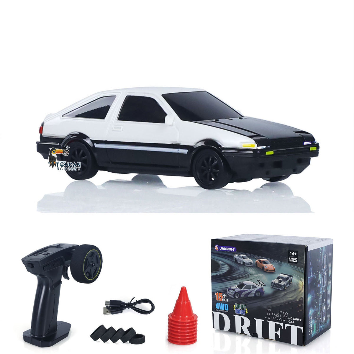 1/43 Hochgeschwindigkeits-2,4G-Funkgesteuertes Rennauto RC Drift Vehicle 4WD RTR Mini-Modellauto Spielzeugbatterie für Kindergeschenke