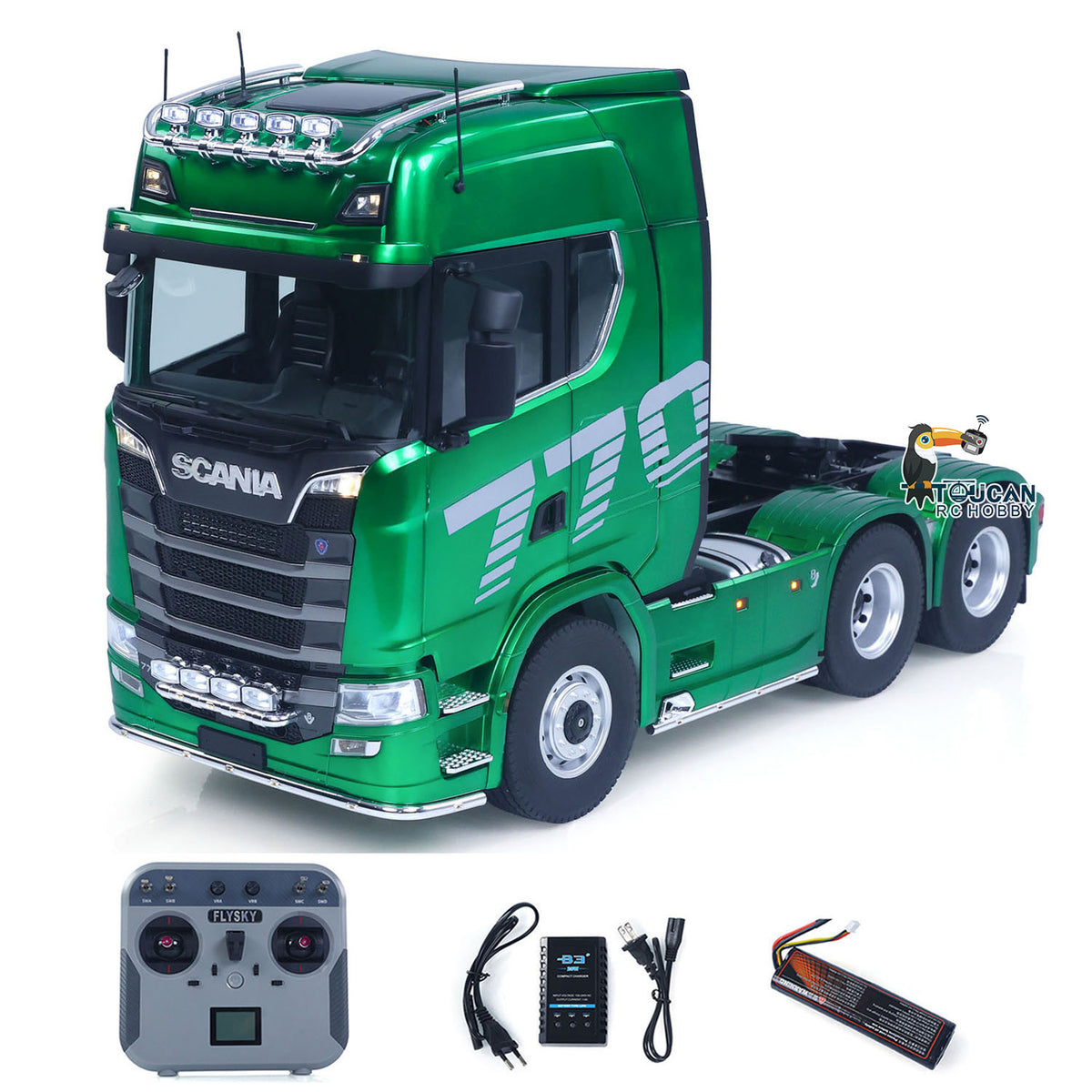 KABOLITE 1/14 770S 100 RC Sattelzugmaschine 6x6 Ferngesteuertes LKW Auto 2-Gang-Getriebe Differentialsperre Akku Funk RTR Modell