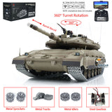 1:16 Heng Long 3958 RC Main Battle Tank IDF Merkava MK IV FPV Upgrade Edition Barrel Recoil Radio Battery RTR Toys Model