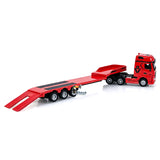 HUINA 1/64 Remote Control Drift Tractor Truck 9900 W/ 3Axle Plastic Semi Flatbed Trailer RTR Lights Effect Manual Support Legs