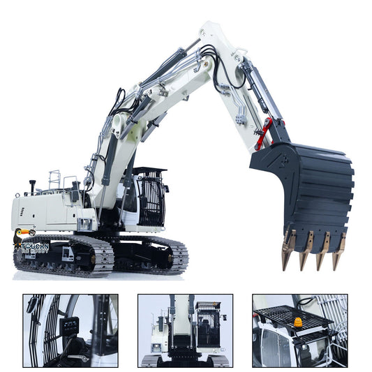 TOUCAN RC HOBBY LESU LR956 1/14 Metal RC Excavator B0040 3-arm Hydraulic Digger Brushless Motor Lighting System Dual-Pump Electronic Display Screen for Hobbyists