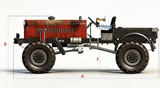 Pre-Order MD 009 RC Truck Remote Control Walking Tractor 2-Speed Transmission Brushed ESC CNC Metal Axles Model