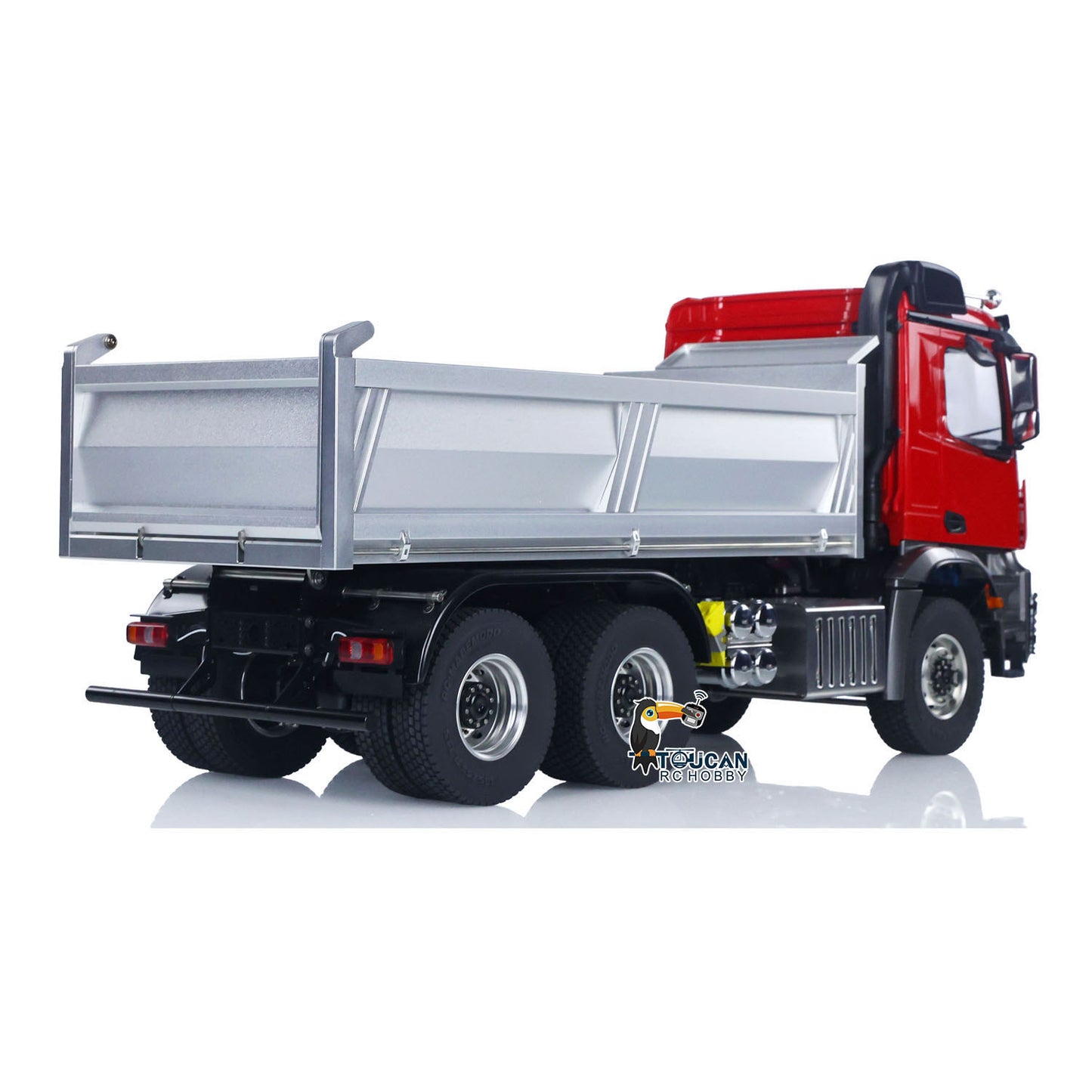 MD 6X6 Dumper Metal 1/14 6x6 Hydraulic Dump Truck with Metal Axles and 2-Speed Gearbox including Full Electronics Package and Roof Warning Lights without Axle Diff Lock