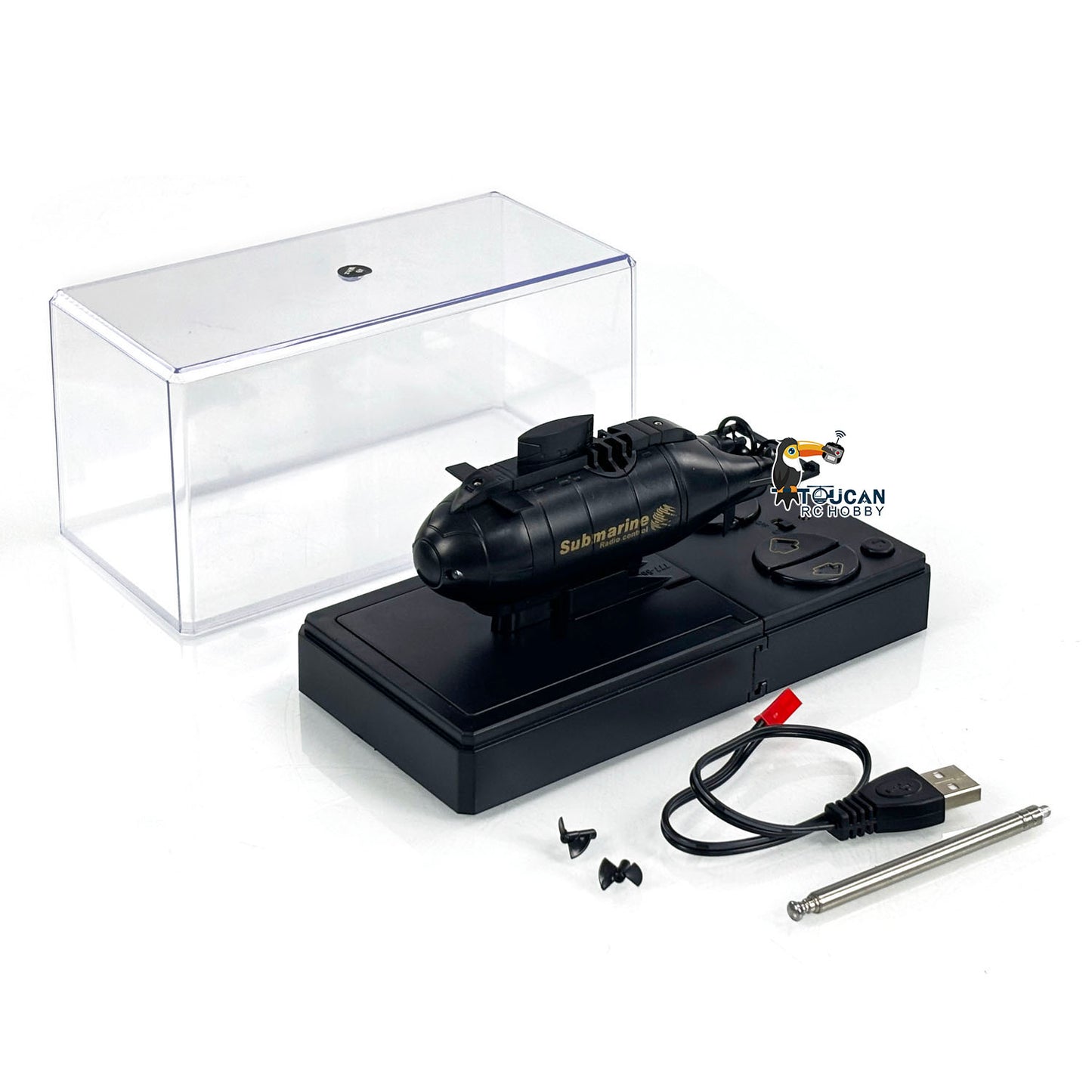 RC RTR Mini-U-Boot mit Doppelpropellern, kabelloses Boot, ferngesteuertes Spielzeug für Kinder, lackiert und montiert, mit wiederaufladbarer Batterie