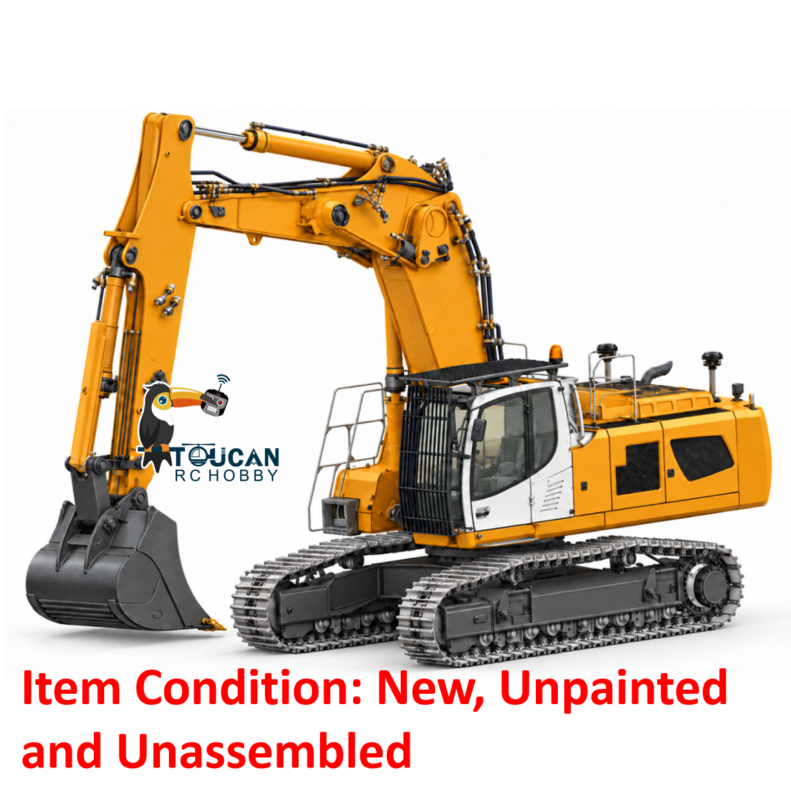TOUCAN RC HOBBY LESU Aoue LR956 B0030 1/14 RC Hydraulic Excavator Radio Controlled Dual Pumps Digger KIT Metal 3 Arms Model 10CH Valve Light GPS