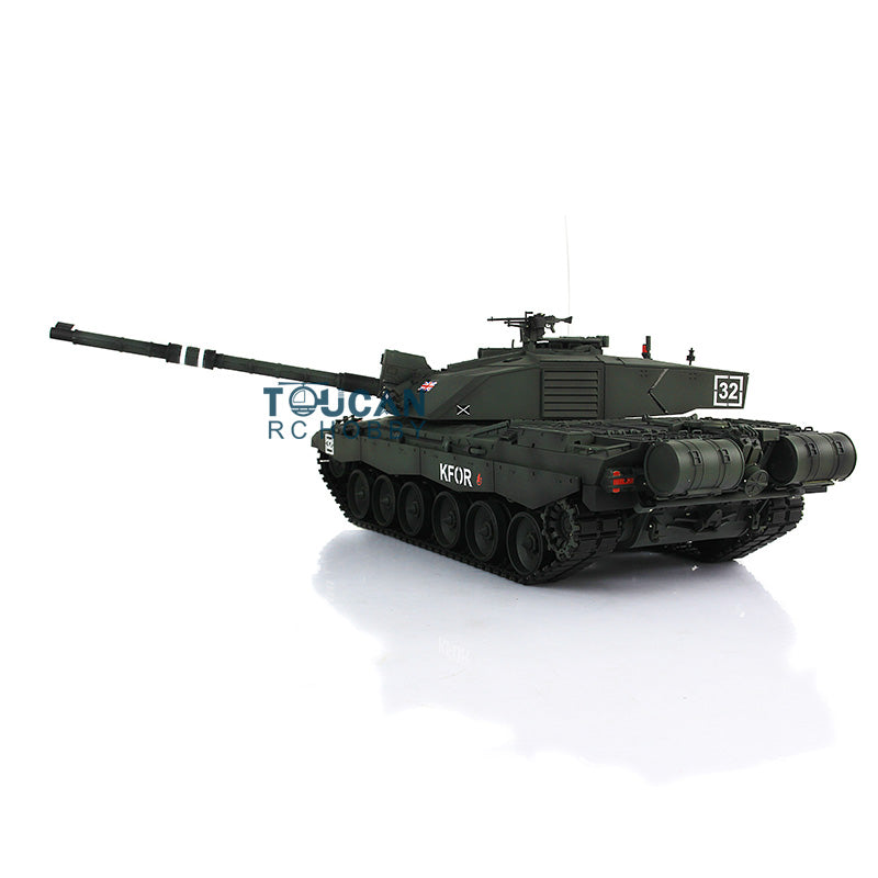 Henglong 1/16 TK7.0 Professional British Challenger II 3908 RTR RC Tank 360 Degrees Turret BB IR Smoke Metal Tracks Sprockets Idlers Road Wheels Gearbox