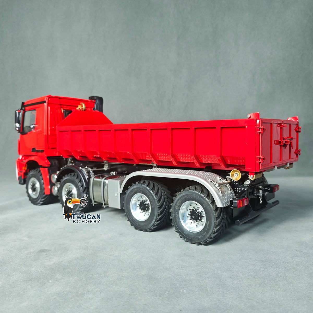 TOUCAN RC HOBBY 1/14 Radio Control Hydraulic Roll On Off Dumper 3CH Valves 8X8 Off Road Version RC Full Tipper 3Speed Transmission Light Sound