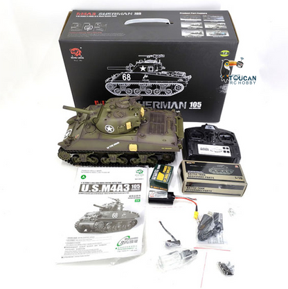 Henglong 1/16 Special Spray Painting TK7.0 Plastic 3898 USA M4A3 Sherman RTR RC Tank BB IR Barrel Recoil Smoke Steel Gearbox