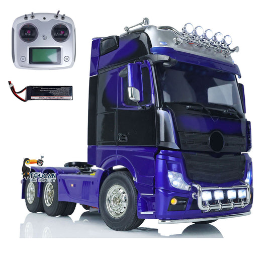 Toucanrc 3Axles 6x4 1/14 Scale RC Tractor Truck W/ Motor Sound Light Radio Battery for Remote Control Car RTR Model