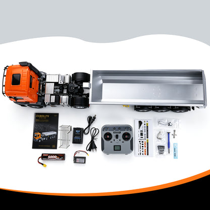 Kabolite 1/14 4X4 5801 RC Sattelzugmaschine 3 Achsen Elektro Hebe Dump Trialer RTR Auto Licht Sound System Batterie Lackiert Montiert