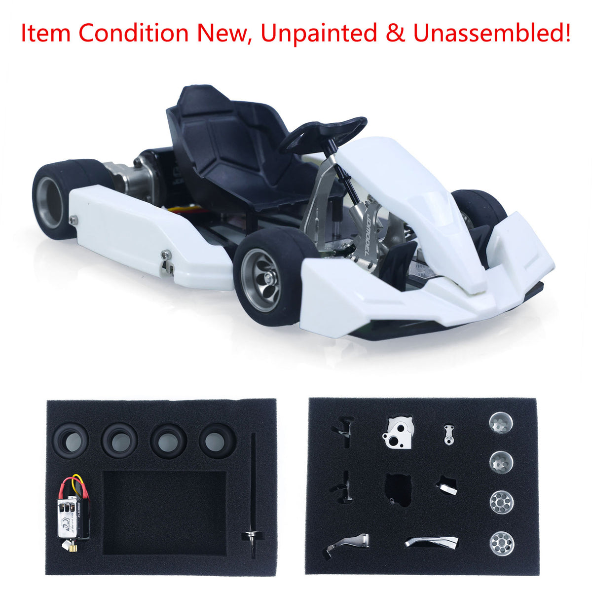 KIT JDM 298A 1/10 4x2 RC Go-Kart Unlimited DIY Model Vehicle Remote Control Electric Racing Car Motor No Battery for Adult