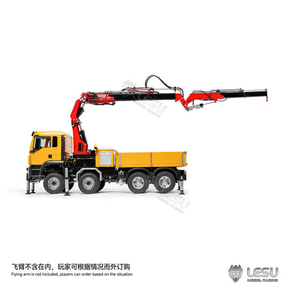 TOUCAN RC HOBBY PROMOTION LESU Metal 1/14 RC Hydraulic Crane Truck 8X8 3Speed Remote Control Lorry Model 7CH Valve 6 Outriggers Light Sound Axle Diff Lock