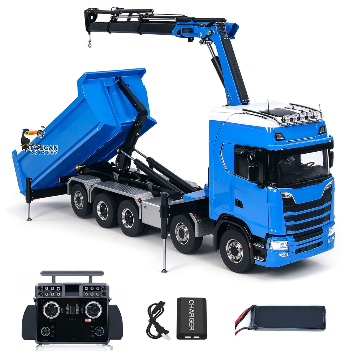 1/14 hydraulische Kran RC Kipper 770S 10x10 Fahrzeug Metall Volle Dump Lkw RTR Batterie