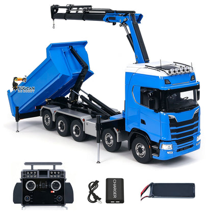 1/14 hydraulische Kran RC Kipper 770S 10x10 Fahrzeug Metall Volle Dump Lkw RTR Batterie