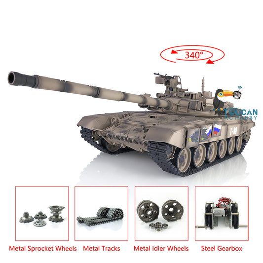 Henglong 1/16 TK7.0 Promotion Russian T90 3938 RTR RC Tank Model BB IR Smoke Metal Tracks Sprockets Idlers Wheels Steel Gearbox
