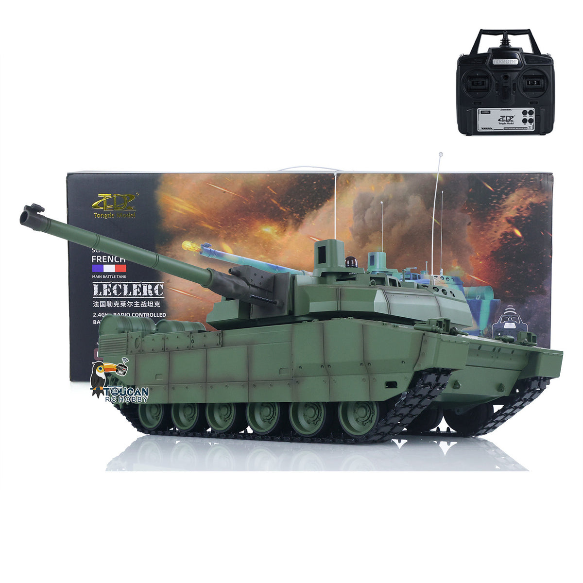 TD 1/16 RC Militärpanzer H2408 Leclerc Kampfpanzer Metallantriebsrad Laufradgetriebe Infrarot BB Laufrückstoß Raucheinheit